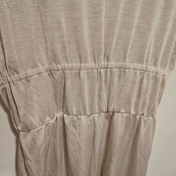 Victorias Secret Romper Medium Womens Beige Drawstring Shimmer Intimates Coverup - Picture 8 of 9